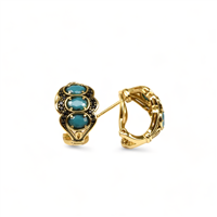 Pendientes Misis Mujer POTENTILLA in Plata Pasta di turchese OR10174